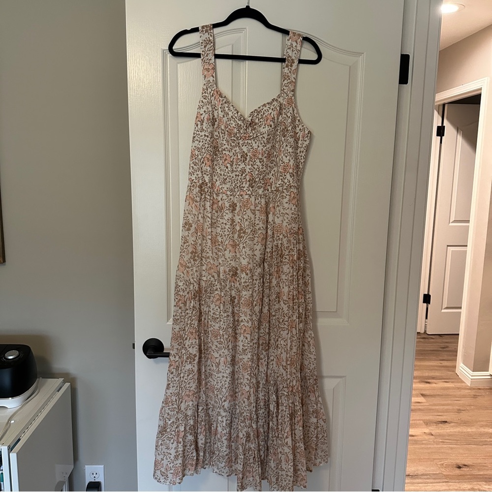 American Eagle Outfitters Asymmetrical Tiered Midi Dress
